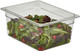 26CW135 - Translucent 100mm deep Cambro Polycarbonate Gastronorm Food Pan containing green leaf salad