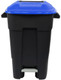 421020 - Wheeled Pedal Bin facing forwards showing clearly the pedal mechanism