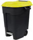 Wheeled Pedal Bin - 100 Ltr - Black/Yellow - 421013