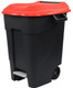 Wheeled Pedal Bin - 100 Ltr - Black/Red - 421105