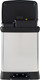 203291 - Curver Deco Duo Pedal Bin front-on showing the width required for placement with lid open showing removable buckets