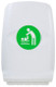 MV64WHT - A white coloured polyethylene changing unit that is in its folded position and displays a sticker featuring baby changing iconography