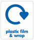 Small Recycling Bin Sticker - Plastic & Film Wrap - PC85PF