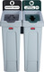Rubbermaid Slim Jim 2-Stream Recycling Station Bundle - Landfill/Mixed Recycling - 2129601