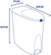 WR-ZYS-20LJ-GREY - Pedal Operated Sanitary Bin - 20 Ltr - Grey - Technical Drawing