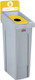 2185056 - Rubbermaid Slim Jim Recycling Station - 87 Ltr - Plastic Recycling (Yellow)