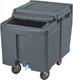 ICS125L191 - Cambro Sliding Lid Ice Caddy - 57kg - Granite Grey - Lid Open