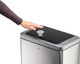 342423 - Durable No Touch Duo Sensor Bin - 2 x 20 Ltr - Silver - Motion Sensor with Lid Closed
