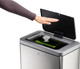 342423 - Durable No Touch Duo Sensor Bin - 2 x 20 Ltr - Silver - Motion Sensor with Lid Open