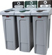 2217670 - Rubbermaid Slim Jim 3-Stream Recycling Station Bundle - General Waste/Mixed Recycling/Food Waste