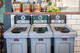 2217670 - Rubbermaid Slim Jim 3-Stream Recycling Station Bundle - General Waste/Mixed Recycling/Food Waste - Front Facing Lid Detail