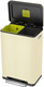 EK9368CR2020 - EKO X Cube Dual Stream Kitchen Pedal Bin - 20 + 20 Ltr - Cream - Lid Lifted