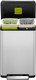 EK9368MT2020 - EKO X Cube Dual Stream Kitchen Pedal Bin - 20 + 20 Ltr - Stainless Steel - Lid Open and inner buckets fitted with liners