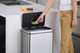EK9368MT2020 - EKO X Cube Dual Stream Kitchen Pedal Bin - 20 + 20 Ltr - Stainless Steel - User inserting odour control