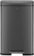 EK9361MB2025 - EKO Maddison Dual Stream Kitchen Pedal Bin - 25 + 20 Ltr - Matt Black     - Front