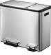 EK9128MT151515 - EKO Ecocasa Three Stream Recycling Pedal Bin - 45 Ltr - Stainless Steel