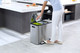 EK9128MT151515 - EKO Ecocasa Three Stream Recycling Pedal Bin - 45 Ltr - Stainless Steel - In a Kitchen and in use