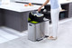 EK9128MT151515 - EKO Ecocasa Three Stream Recycling Pedal Bin - 45 Ltr - Stainless Steel - In a Kitchen and In Use