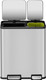 EK9128MT3020 - EKO Ecocasa Dual Stream Recycling Pedal Bin - 30 + 20 Ltr - Stainless Steel - Front with Lid Open