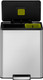 EK9128MT2436 - EKO Ecocasa Dual Stream Recycling Pedal Bin - 24 + 36 Ltr - Stainless Steel - Front with Lid Open