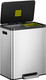 EK9128MT2436 - EKO Ecocasa Dual Stream Recycling Pedal Bin - 24 + 36 Ltr - Stainless Steel - Right with Lid Open
