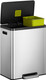 EK9128MT2436 - EKO Ecocasa Dual Stream Recycling Pedal Bin - 24 + 36 Ltr - Stainless Steel - Right with Lid Open and Green Bucket Elevated