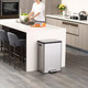 EK9128MT2436 - EKO Ecocasa Dual Stream Recycling Pedal Bin - 24 + 36 Ltr - Stainless Steel - Placed Against Kitchen Island