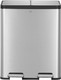 EK9128MT3030 - EKO Ecocasa Dual Stream Recycling Pedal Bin - 30 + 30 Ltr - Stainless Steel - Front