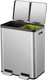 EK9128MT3030 - EKO Ecocasa Dual Stream Recycling Pedal Bin - 30 + 30 Ltr - Stainless Steel - Side with Lid Open