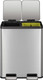 EK9128MT3030 - EKO Ecocasa Dual Stream Recycling Pedal Bin - 30 + 30 Ltr - Stainless Steel - Front with Lid Open