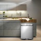 EK9128MT3030 - EKO Ecocasa Dual Stream Recycling Pedal Bin - 30 + 30 Ltr - Stainless Steel - Placed Behind Kitchen Island
