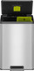 EK9138MT2020 - EKO Ecocasa II Dual Stream Recycling Pedal Bin - 40 Ltr - Stainless Steel - Front with Lid Open