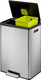 EK9138MT2020 - EKO Ecocasa II Dual Stream Recycling Pedal Bin - 40 Ltr - Stainless Steel - Lid Open with Elevated Green Inner Bucket