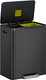 EK9138MB3030 - EKO Ecocasa II Dual Stream Recycling Pedal Bin - 60 Ltr - Matt Black - Right with Lid Open