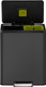 EK9138MB3030 - EKO Ecocasa II Dual Stream Recycling Pedal Bin - 60 Ltr - Matt Black - Front with Lid Open