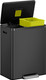 EK9138MB3030 - EKO Ecocasa II Dual Stream Recycling Pedal Bin - 60 Ltr - Matt Black - Lid Open with Elevated Green Inner Bucket
