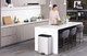 EK8228MT2020 - EKO Essential Dual Stream Recycling Pedal Bin - 40 Ltr - Stainless Steel - Placed at the End of a Kitchen Island