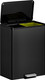 EK8228MB2020 - EKO Essential Dual Stream Recycling Pedal Bin - 40 Ltr - Matt Black - Facing Right with Lid Open