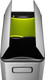 EK9377MT2020 - EKO Ecofly Slimline Dual Stream Recycling Pedal Bin - 20 + 20 Ltr - Stainless Steel - Overhead with Lid Open Showing Blac & Green Inner Bucket