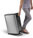 EK9377MT2020 - EKO Ecofly Slimline Dual Stream Recycling Pedal Bin - 20 + 20 Ltr - Stainless Steel - Being Pulled By User