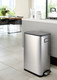 EK9377MT2020 - EKO Ecofly Slimline Dual Stream Recycling Pedal Bin - 20 + 20 Ltr - Stainless Steel - Place in Kitchen