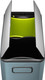 EK9377TB2020 - EKO Ecofly Slimline Dual Stream Recycling Pedal Bin - 40 Ltr - Titanium Blue - Overhead with Lid Open Showing Buckets