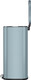 EK9384TB30 - EKO Stella Square Pedal Bin - 30 Ltr - Titanium Blue - Sideview with Lid Open