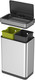 EK9260MT2020 - EKO Mirage X Dual Stream Sensor Recycling Bin - 20 + 20 Ltr - Stainless Steel - Lid Removed & Buckets Elevated Showing All Bin Components
