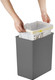 EK6187DG20 - EKO Morandi Touch Bin - 20 Ltr - Dark Grey - Removable Rim with Bin Liner Attached