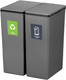 EK6187DG40 - EKO Morandi Touch Bin - 40 Ltr - Dark Grey - Two Containers Interlocked with Stickers Affixed