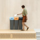 1495 - uBin Mini Recycling Bin - 50 Ltr - Plastic & Metal - Situated in Corridor as Part of 3 Stream Recycling Hub