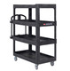 2128657 - Rubbermaid BRUTE Heavy-Duty Ergo Utility Cart - 4-Shelf - Black - Facing Right