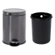 2179250 - Rubbermaid Round Pedal-Operated Wastebasket - 6 Ltr - Charcoal - Bin Placed Beside Inner Bucket 2179250 - Rubbermaid Round Pedal-Operated Wastebasket - 6 Ltr - Charcoal - Bin Placed Beside Inner Bucket
