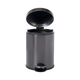 2179250 - Rubbermaid Round Pedal-Operated Wastebasket - 6 Ltr - Charcoal - Front On, Lid Open 2179250 - Rubbermaid Round Pedal-Operated Wastebasket - 6 Ltr - Charcoal - Front On, Lid Open